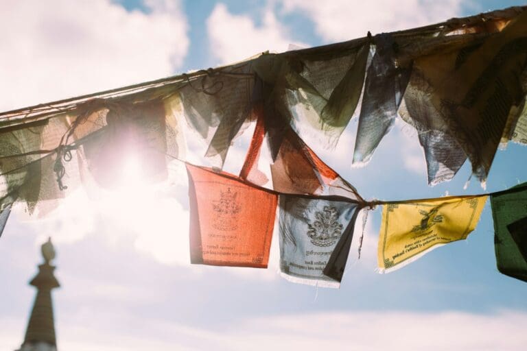 Traditional buddhist prayer flags